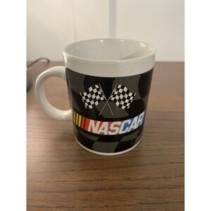 NASCAR Coffee Mug Black And White Checkered Flag 2004